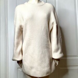 & Other Stories Cream RSW Wool & Cotton Tunic Or Mini Sweater Dress Warm & Cozy